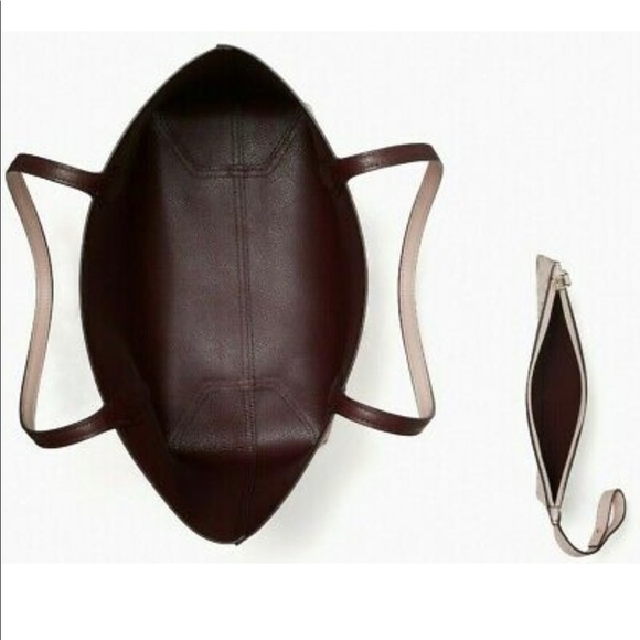 Kate Spade Twinkle Reversible Leather Tote Pale Pink Pouch Purple - Picture 5 of 9